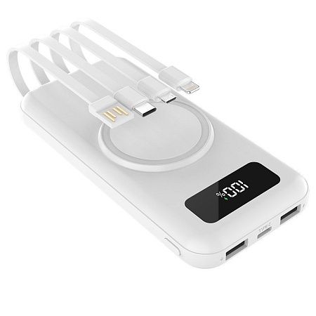 Внешний аккумулятор Authority с беспроводной зарядкой (5W), 10000 mAh, белый