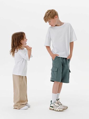 Футболка детская оверсайз Teezer, белая, размер 8 лет (122-128 см)