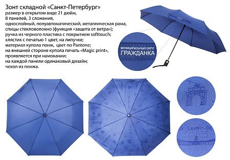 Зонты-трости Magic Plus с проявляющимся рисунком