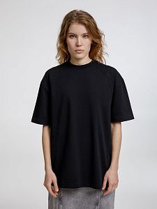 Футболка оверсайз унисекс Sideline, черная под нанесение