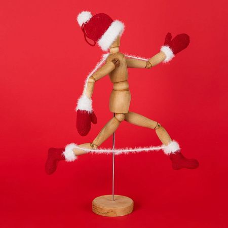 Подвеска на елку «Вьюжка», носочки, красная