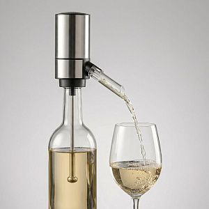 Электрический аэратор-диспенсер для вина «Wine delight», цвет: серебристый