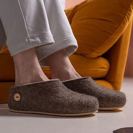 Домашние валенки Cant, серо-коричневые (натуральные), размер 38