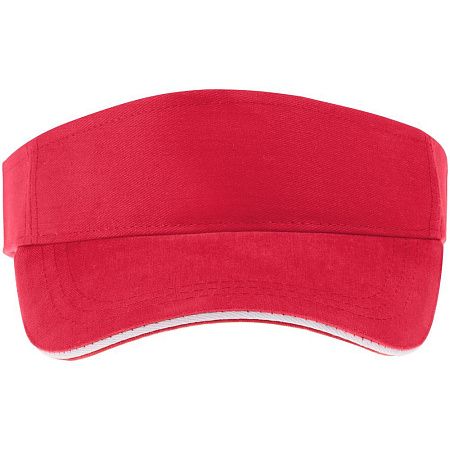 Козырек Active, красный с белым кантом