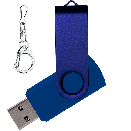 Флеш накопитель USB 2.0 Twister 16GB, пластик Софт Тач/металл, синий/синий