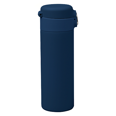 Термобутылка (термос) Kyoto вакуумная, стальная, 440 мл, матовая, темно-синяя