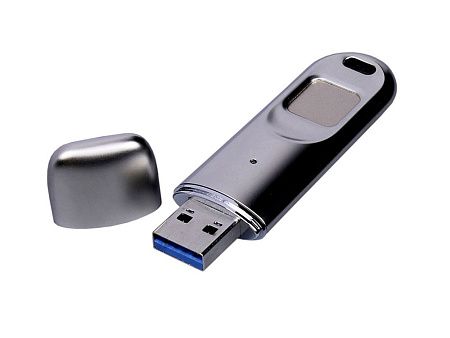 USB 3.0-флешка на 128 Гб со сканером отпечатков пальцев в подарочной упаковке
