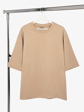 Футболка оверсайз унисекс Kosmos 2.0, бежевая, размер M/L