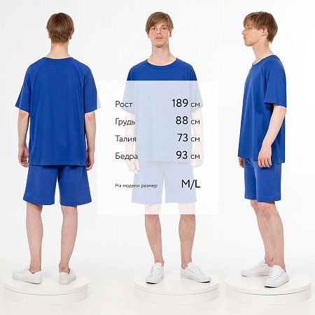 Футболка унисекс оверсайз T2, синяя, размер XS/S