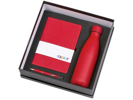 Подарочный набор "Color it" с блокнотом, металлической ручкой и термобутылкой