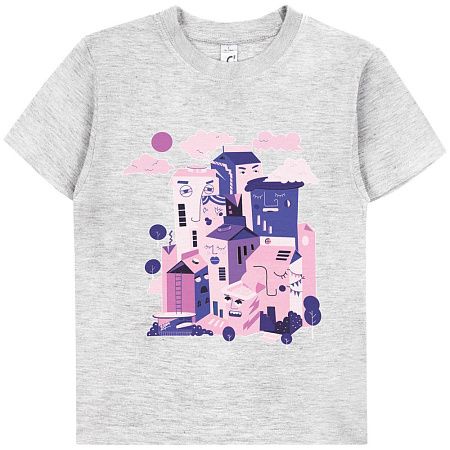 Футболка детская «Йогуртбург», светлый меланж, размер 6 лет (106-116 см)