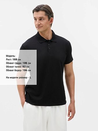 Рубашка поло мужская Prescott Men 170, черная, размер L
