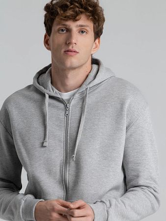 Толстовка на молнии с капюшоном Siverga Heavy 2.0, серый меланж, размер XS