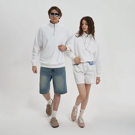 Толстовка на молнии унисекс FLOW, белая