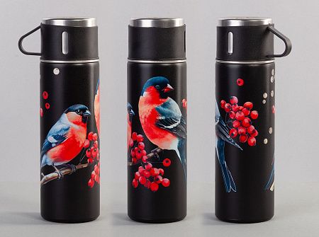 Набор подарочный "Алтай": термос, 3 кружки, пудра