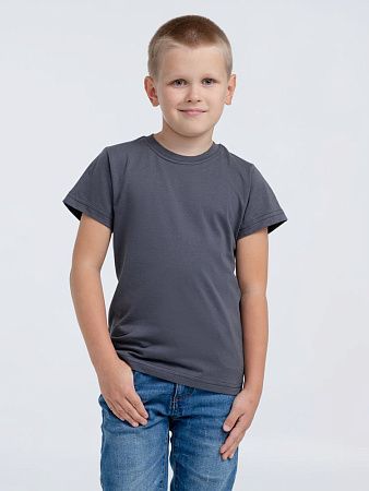 Футболка детская T-Bolka Kids, темно-серая (графит), размер 8 лет (118-128 см)