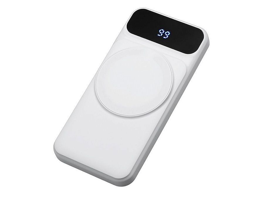 Магнитный беспроводной внешний аккумулятор со встроенными кабелями «Мэни», 10000 мАч