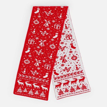 Шарф Holidale, красный с молочным