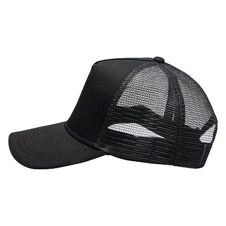 Кепка 5-панельная  Shefild  250 с сеткой, c черным сендвичем, черная