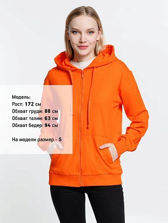 Толстовка на молнии с капюшоном Siverga 2.0, оранжевая, размер S