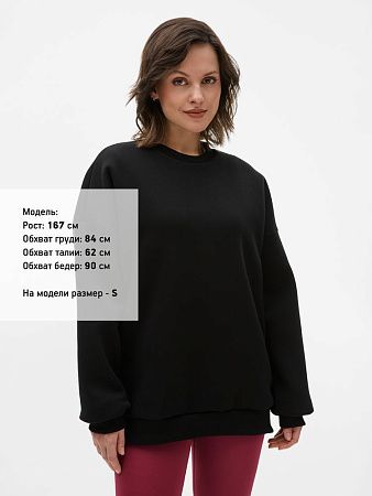 Свитшот унисекс оверсайз Drommi, черный, размер XS