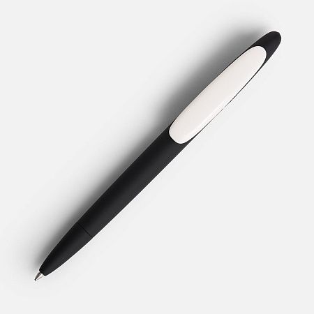 Ручка шариковая Prodir DS5 TRR-P Soft Touch, черная с белым