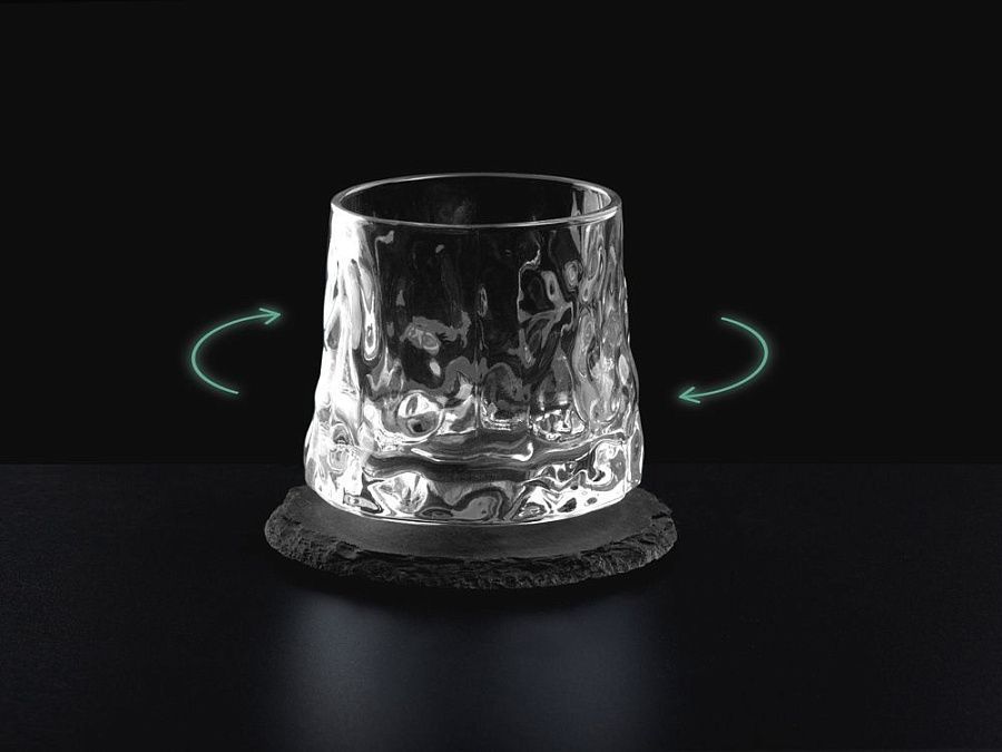 Вращающийся бокал для виски на сланцевом костере «Bromo»