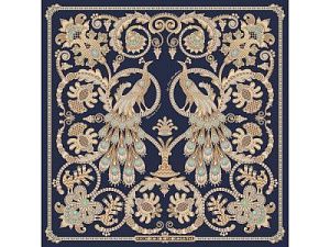 Платок «Русское золотное шитьё», цвет: синий, золотой, многоцветный