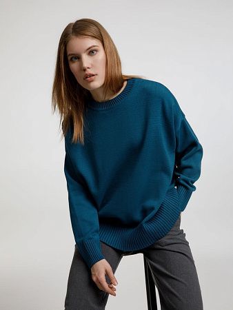 Джемпер оверсайз унисекс Stated в сумке, синий (морская волна), размер L/XL