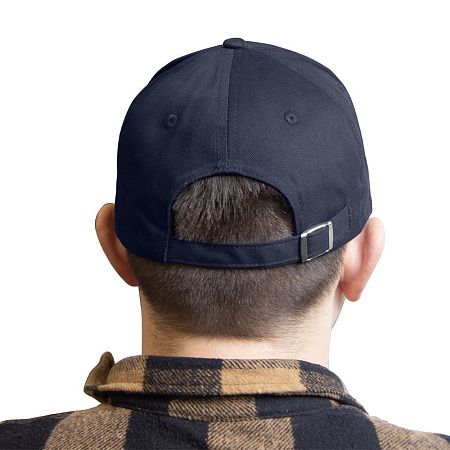 Кепка 6-панельная  Shefild  250, c белым сендвичем, темно-синяя