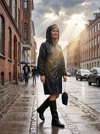 Дождевик Rainman Zip, черный, размер M v2