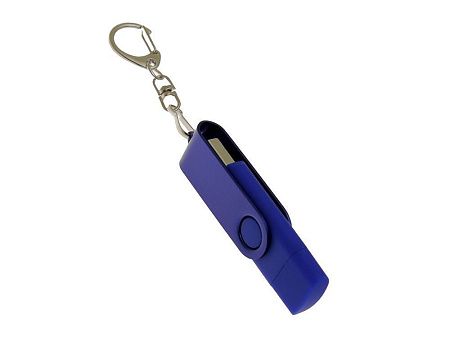 USB 2.0- флешка на 8 Гб с поворотным механизмом и дополнительным разъемом Type-C