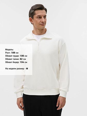Толстовка унисекс оверсайз Ziplink Terry, молочно-белая, размер XS