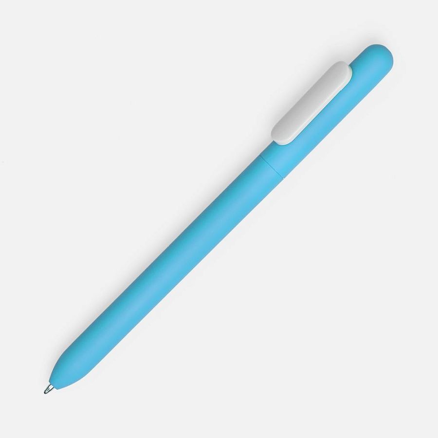 Ручка шариковая Swiper Soft Touch, голубая с белым