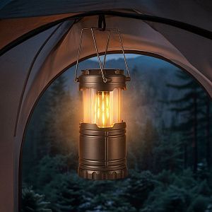 Туристический фонарь с эффектом пламени «Beacon», цвет: серый