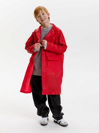 Дождевик детский RainDrop Kids, красный, размер 12 лет (142-152 см)