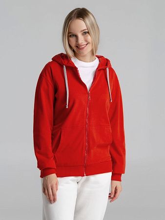 Толстовка на молнии с капюшоном Unit Siverga, красная, размер XS v2