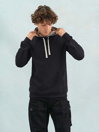 Худи унисекс Cameron, черное с серым меланжем, размер S