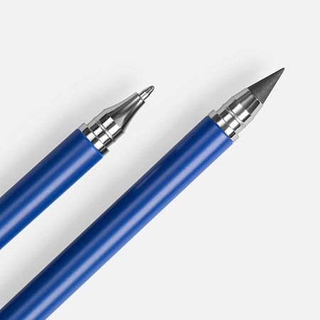 Ручка шариковая и вечный карандаш Diptych, синяя