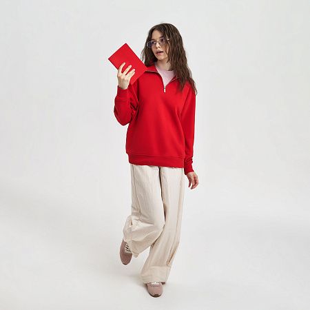 Толстовка на молнии унисекс FLOW, красная