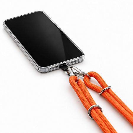Шнур Cord с кольцами, карабинами и держателем для телефона, с регулировкой длины