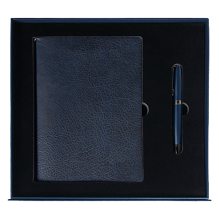 Набор подарочный Solution Prestige Duo (Ежедневник B5, ручка шариковая), темно-синий