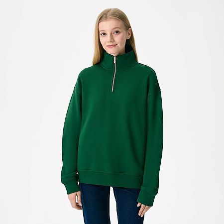 Толстовка на молнии унисекс Флоу (Flow), зеленая, размер 3XL/4XL