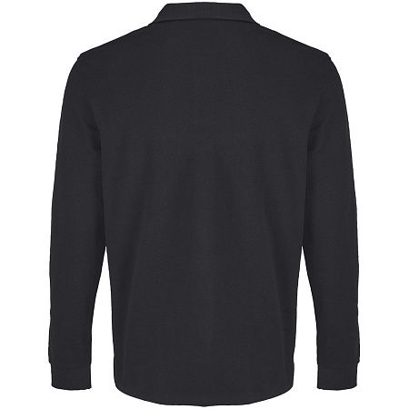 Рубашка поло унисекс с длинным рукавом Pacific LSL, черная, размер M