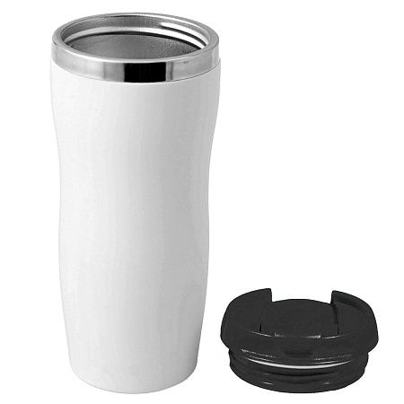 Термокружка SLIM WHITE 350мл. Белая с черной крышкой 6032.08