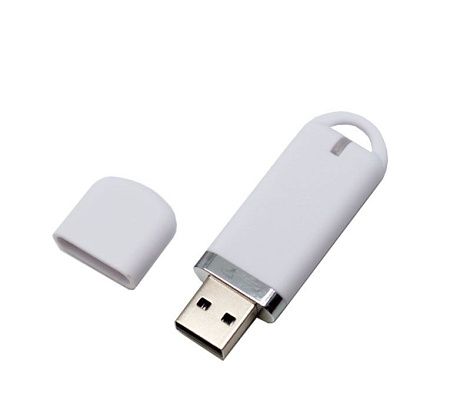 Флеш накопитель USB 2.0 Memo 16GB, пластик Софт Тач, белый/белый
