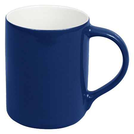 Кружка фарфоровая Casa Grande Magnolia Varnish, глянцевая, темно-синяя/белая, 350 мл