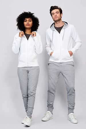 Толстовка мужская на молнии Soul Men 290 с контрастным капюшоном, белая, размер XL