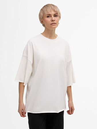 Футболка унисекс оверсайз T1, молочно-белая, размер XS/S