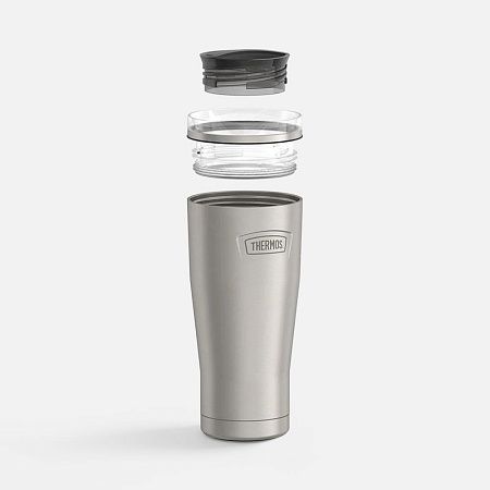 Термокружка Icon 710 с поворотной крышкой, серебристая (стальная)